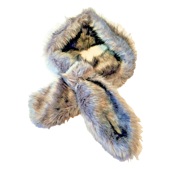 Elegant Faux Fur Scarf - Gray - Picture 2 of 4